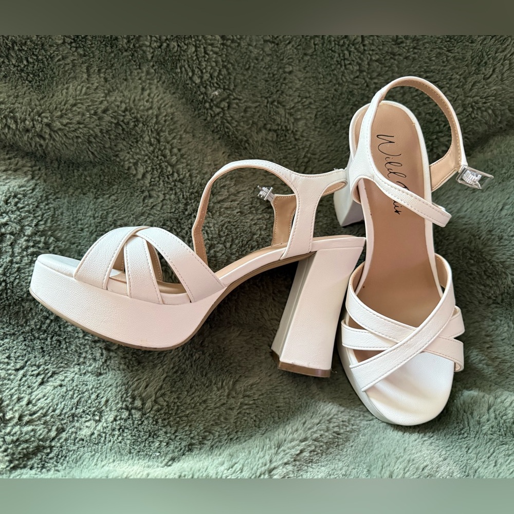 Wild Pair Cream Strappy Heels,